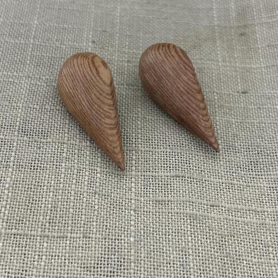 Wooden teardrop earrings