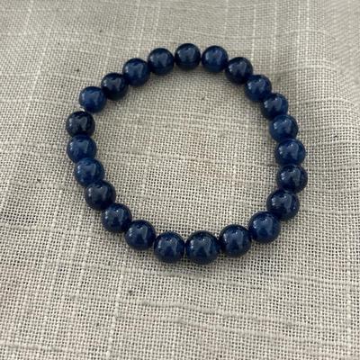 Navy blue beaded stretchy bracelet