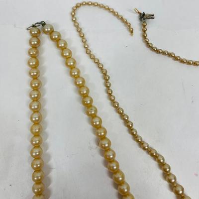 Beaded Pearl Necklaces - Vintage w broken clasps