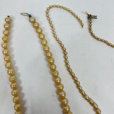 Beaded Pearl Necklaces - Vintage w broken clasps