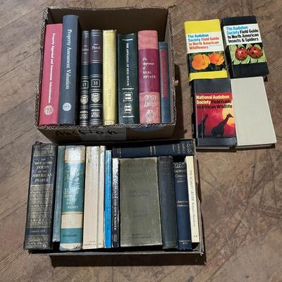 2 BOXES OF BOOKS ON REAL ESTATE, POEMS AND NATURE