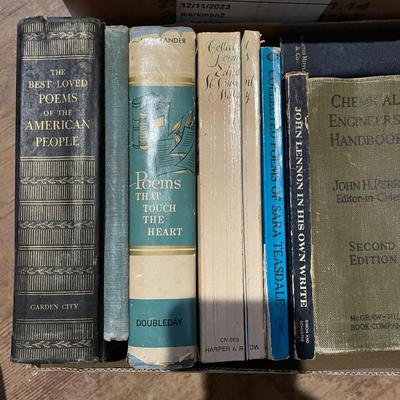 2 BOXES OF BOOKS ON REAL ESTATE, POEMS AND NATURE