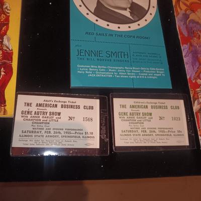 PERFORMANCE PROGRAMS,GENE AUTRY TICKETS AND PHOTOS OF PAST ACTRESSES