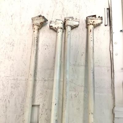 1054 Pair of Antique Vintage Wrought Iron Brass Twin Beds