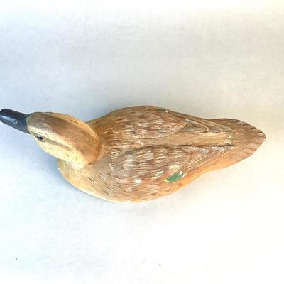 1059 Hand carved Green Winged Teal Hen Decoy by Ed Cassidy