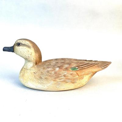 1059 Hand carved Green Winged Teal Hen Decoy by Ed Cassidy