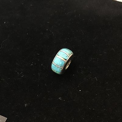 Turquoise silver Bead. 925