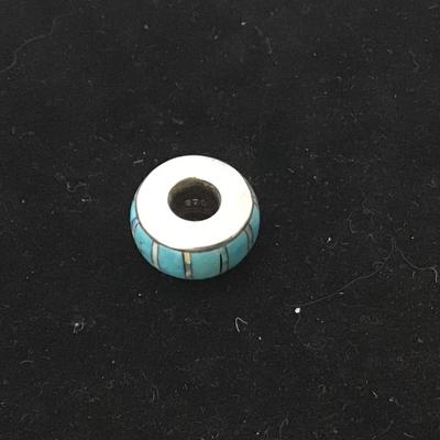 Turquoise silver Bead. 925