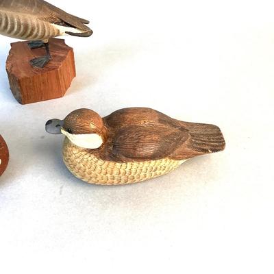 1060 Set of Three Hand carved Miniature Decoys by David & Mary Price 1979
