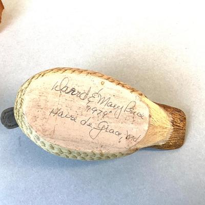 1060 Set of Three Hand carved Miniature Decoys by David & Mary Price 1979