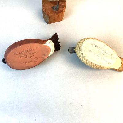 1060 Set of Three Hand carved Miniature Decoys by David & Mary Price 1979