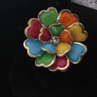 Multi Color Heart Costume Ring