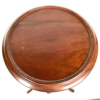 1065 Vintage Mahogany Wig Stand with Two Drawers