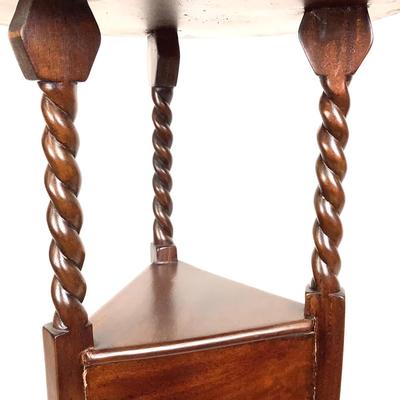 1065 Vintage Mahogany Wig Stand with Two Drawers