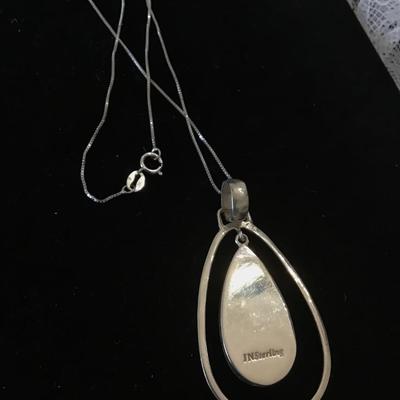 Large JN Sterling Pendant With 925 Chain