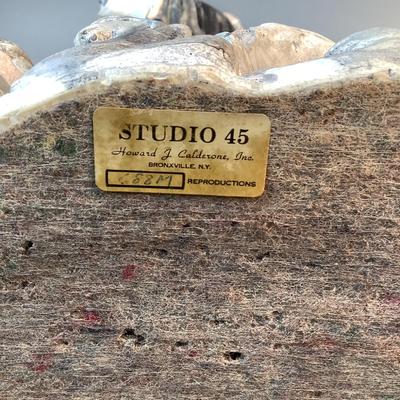 1070 Pair of Studio 45 Vintage Chinese Cement Statues