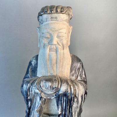 1070 Pair of Studio 45 Vintage Chinese Cement Statues