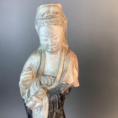 1070 Pair of Studio 45 Vintage Chinese Cement Statues
