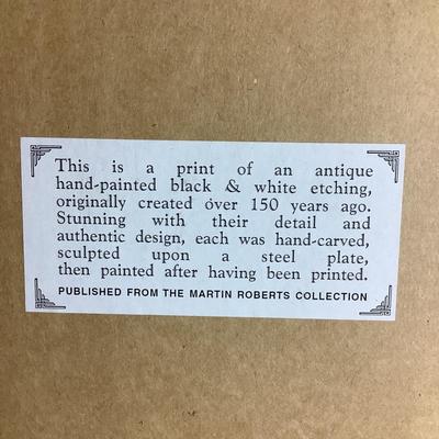 1071 Pair of Vintage Signed Hand Colored Etchings by Martin Roberts