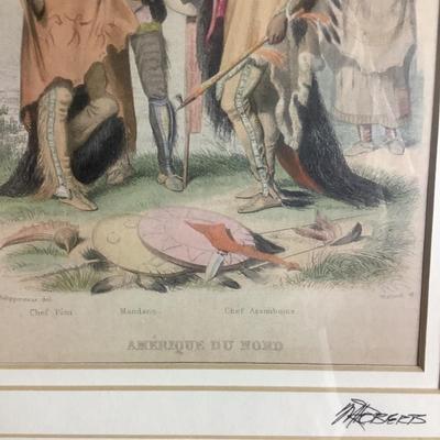 1071 Pair of Vintage Signed Hand Colored Etchings by Martin Roberts