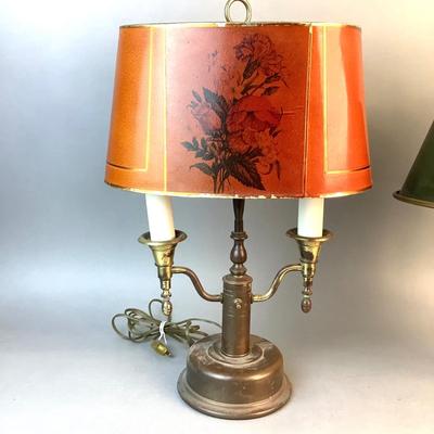 1075 Two Vintage Bouillotte Antique Desk Lamps