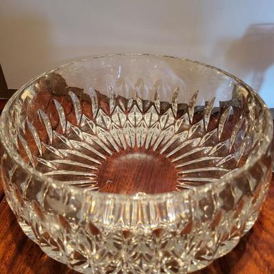 BOHEMIAN COLORED STEMMED GLASSWARE AND GORHAM CRYSTAL SERVING BOWL