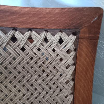 ORNATE METAL WALL ART FROM THE PHILIPPINES AND WOODEN STACKING STOOLS WITH WOVEN TOPS