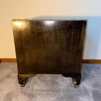 KOREAN LACQUERED END TABLE WITH 2 DRAWERS AND 2 DOOR CABINET