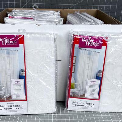 (12) 84" Sheer Window Coverings