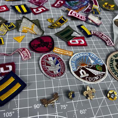 Vintage Pile of Scouting Patches and Pins 