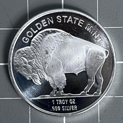 GOLDEN STATE MINT 1 Troy Ounce .999 Silver Coin Buffalo