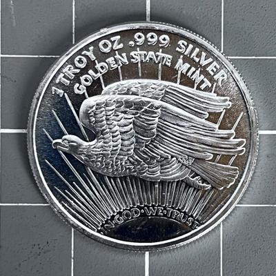 GOLDEN STATE MINT 1 Troy Ounce .999 Silver Coin Standing Liberty 