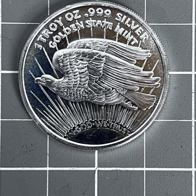 GOLDEN STATE MINT 1 Troy Ounce .999 Silver Coin Standing Liberty 