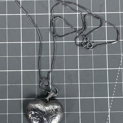 Silver Sterling Heart Pendant on Chain