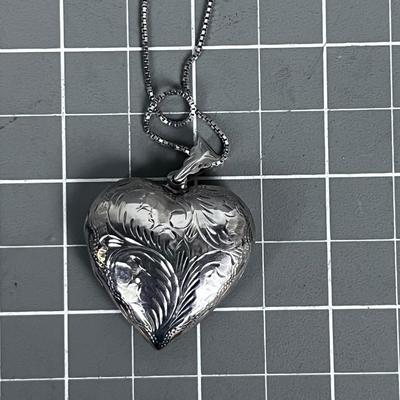 Silver Sterling Heart Pendant on Chain