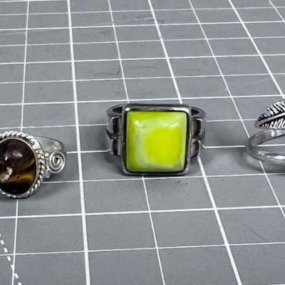 Lot of 5 Silver Rings 