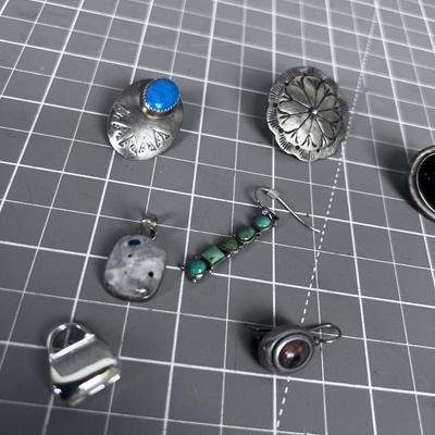 Pile of Silver Earrings Many Marked 925