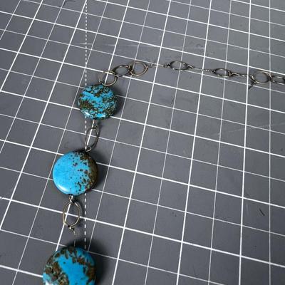 Gold Filled Disc of Chinese Turquoise 