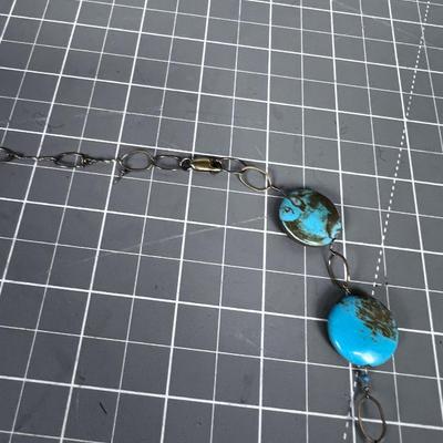 Gold Filled Disc of Chinese Turquoise 