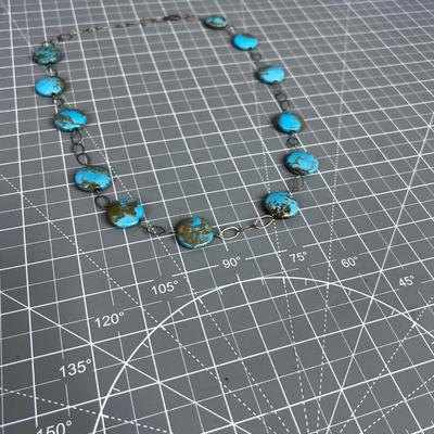 Gold Filled Disc of Chinese Turquoise 