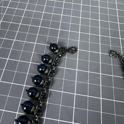 Costume Jewelry Blue Faux Pearl 
