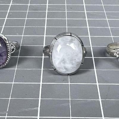 5 More Rings with Stones Silver