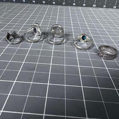 5 More Rings with Stones Silver