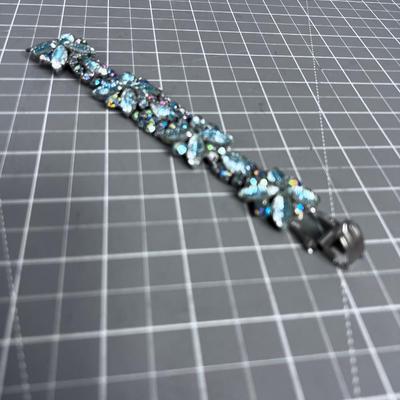 Light Blue Costume Bejeweled Bracelet 