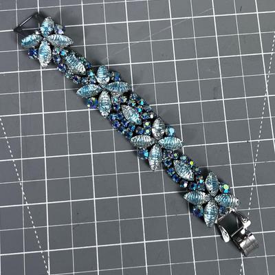 Light Blue Costume Bejeweled Bracelet 