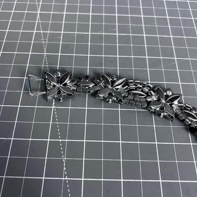 Light Blue Costume Bejeweled Bracelet 