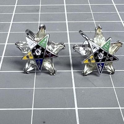 Masonic Screw Back Earrings VINTAGE! 