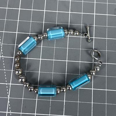 Marked 925 Blue & Glass 
