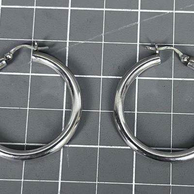 Silver Hoop Earrings 