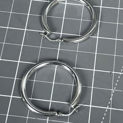 Silver Hoop Earrings 